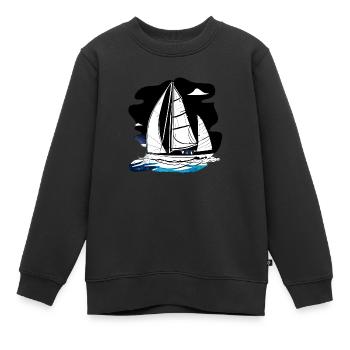 Sailing Sailing Sailing Sailing Ship Sailing Boat - Kids Premium Organic Sweatshirt - black - Front - AI Model Kid Female (0cm)