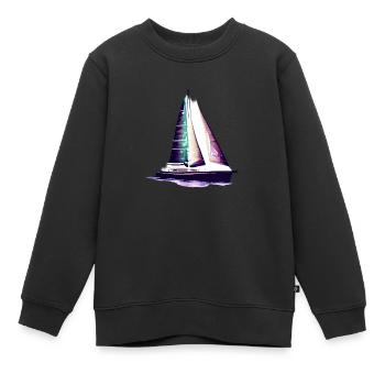 Segelschiff Segeln Segelboot Segelsport Segler - Kinder Premium Organic Sweatshirt - Schwarz - Vorne - AI Model Kid Female (0cm)