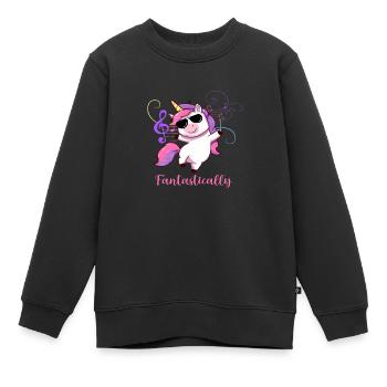 Fantastically Cute Unicorn - Kids Premium Organic Sweatshirt - black - Front - AI Model Kid Female (0cm)