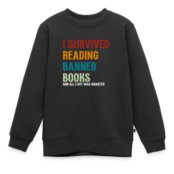 I Survived Reading Banned Books - Kinder Premium Organic Sweatshirt - Schwarz - Vorne - AI Model Kid Female (0cm)