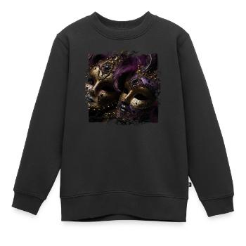 Chaque masque raconte sa propre histoire - Sweat Premium enfant bio - noir - Devant - AI Model Kid Female (0cm)