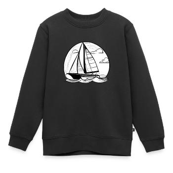 Segelsport Segler Segelschiff Segeln Segelboot - Kinder Premium Organic Sweatshirt - Schwarz - Vorne - AI Model Kid Female (0cm)