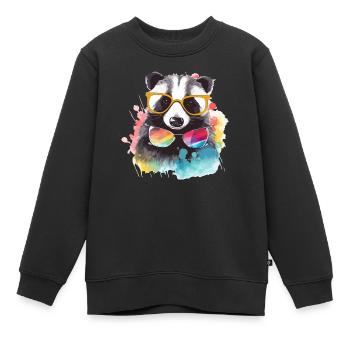 Iko der Waschbär - Kinder Premium Organic Sweatshirt - Schwarz - Vorne - AI Model Kid Female (0cm)