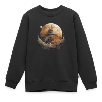 Futuristic life on planets - Kids Premium Organic Sweatshirt - black - Front - AI Model Kid Female (0cm)