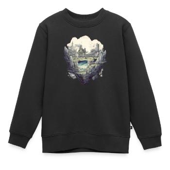 Futuristisch Leben auf Planeten - Kinder Premium Organic Sweatshirt - Schwarz - Vorne - AI Model Kid Female (0cm)