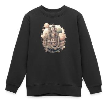 Futuristic life on planets - Kids Premium Organic Sweatshirt - black - Front - AI Model Kid Female (0cm)