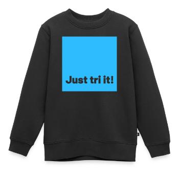 just tri it blue - Kinder Premium Organic Sweatshirt - Schwarz - Vorne - AI Model Kid Female (0cm)