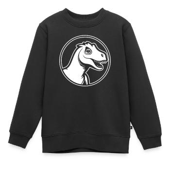 Dino Dinosaurier Dinosaurs Paläontologie - Kinder Premium Organic Sweatshirt - Schwarz - Vorne - AI Model Kid Female (0cm)
