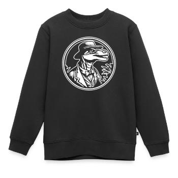 Dino Dinosaurier Dinosaurs Paläontologie - Kinder Premium Organic Sweatshirt - Schwarz - Vorne - AI Model Kid Female (0cm)