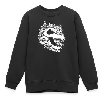 Dino Dinosaurier Dinosaurs Paläontologie - Kinder Premium Organic Sweatshirt - Schwarz - Vorne - AI Model Kid Female (0cm)