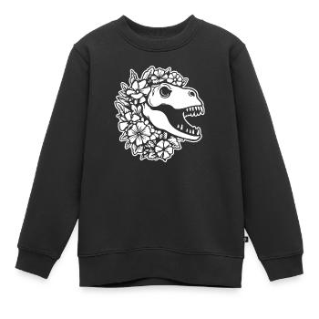 Dino Dinosaurier Dinosaurs Paläontologie - Kinder Premium Organic Sweatshirt - Schwarz - Vorne - AI Model Kid Female (0cm)