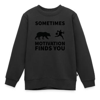 Parfois, la motivation vous trouve - Sweat Premium enfant bio - noir - Devant - AI Model Kid Female (0cm)