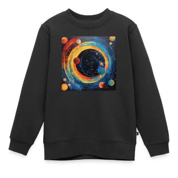 Abstraction circulaire du système solaire - Sweat Premium enfant bio - noir - Devant - AI Model Kid Female (0cm)