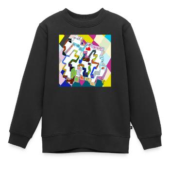 Altes mehrfarbiges Labyrinth v4.00 - Kinder Premium Organic Sweatshirt - Schwarz - Vorne - AI Model Kid Female (0cm)