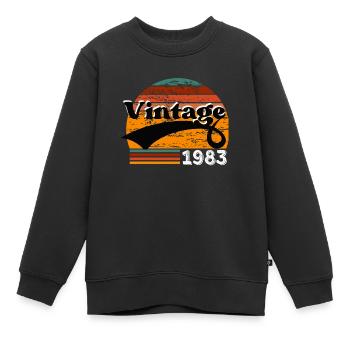 Jahrgang 1983 - Kinder Premium Organic Sweatshirt - Schwarz - Vorne - AI Model Kid Female (0cm)