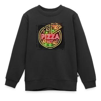 été plage plage rétro mer néon lumière eng - Sweat Premium enfant bio - noir - Devant - AI Model Kid Female (0cm)