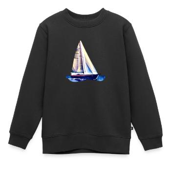 voilier voilier voilier voilier voilier voilier - Sweat Premium enfant bio - noir - Devant - AI Model Kid Female (0cm)