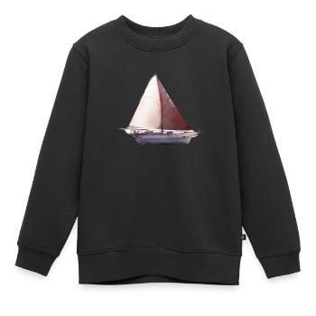 Sailing Sailboat Sailing Sailing Sailing Ship - Kids Premium Organic Sweatshirt - black - Front - AI Model Kid Female (0cm)