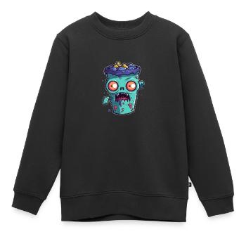 Tasse à café d’Halloween - tasse à café effrayante - Sweat Premium enfant bio - noir - Devant - AI Model Kid Female (0cm)