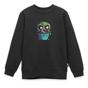 Tasse à café d’Halloween - tasse à café effrayante - Sweat Premium enfant bio - noir - Devant - AI Model Kid Female (0cm)