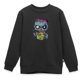 Tasse à café d’Halloween - tasse à café effrayante - Sweat Premium enfant bio - noir - Devant - AI Model Kid Female (0cm)