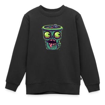 Tasse à café d’Halloween - tasse à café effrayante - Sweat Premium enfant bio - noir - Devant - AI Model Kid Female (0cm)
