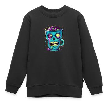 Tasse à café d’Halloween - tasse à café effrayante - Sweat Premium enfant bio - noir - Devant - AI Model Kid Female (0cm)