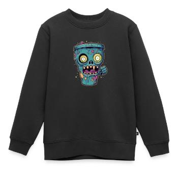 Tasse à café d’Halloween - tasse à café effrayante - Sweat Premium enfant bio - noir - Devant - AI Model Kid Female (0cm)