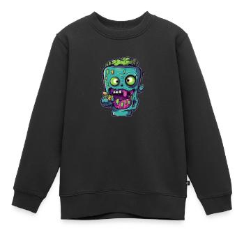 Tasse à café d’Halloween - tasse à café effrayante - Sweat Premium enfant bio - noir - Devant - AI Model Kid Female (0cm)