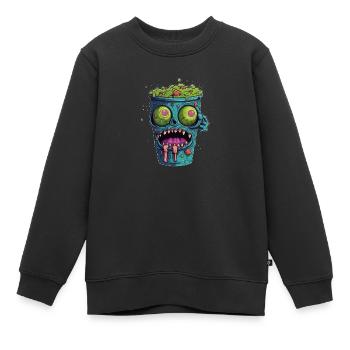 Tasse à café d’Halloween - tasse à café effrayante - Sweat Premium enfant bio - noir - Devant - AI Model Kid Female (0cm)