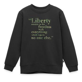 Freiheit Menschenrechte - Kinder Premium Organic Sweatshirt - Schwarz - Vorne - AI Model Kid Female (0cm)