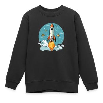 Fusée - Sweat Premium enfant bio - noir - Devant - AI Model Kid Female (0cm)