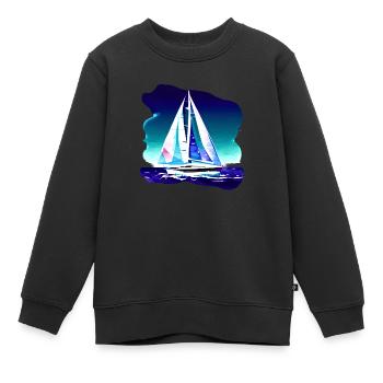 voilier voilier voilier voilier voilier voilier - Sweat Premium enfant bio - noir - Devant - AI Model Kid Female (0cm)