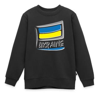 Ukraine Flag Flag - Kids Premium Organic Sweatshirt - black - Front - AI Model Kid Female (0cm)