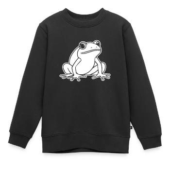 Crapaud amphibien grenouille - Sweat Premium enfant bio - noir - Devant - AI Model Kid Female (0cm)
