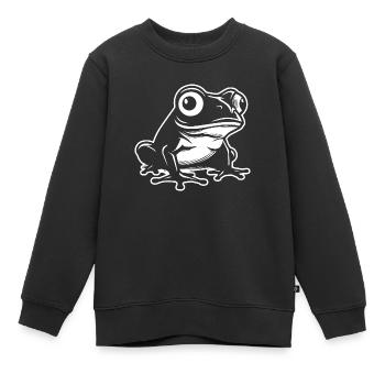 Crapaud amphibien grenouille - Sweat Premium enfant bio - noir - Devant - AI Model Kid Female (0cm)