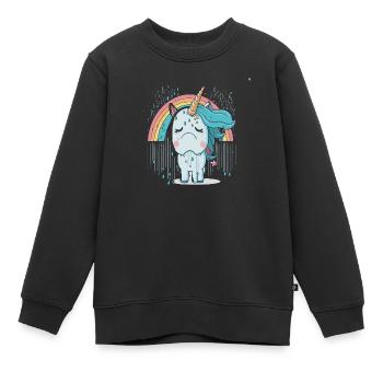 Einhorn im Schmerz - Kinder Premium Organic Sweatshirt - Schwarz - Vorne - AI Model Kid Female (0cm)