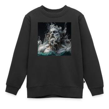 Griechische Poseidon Skulptur - Kinder Premium Organic Sweatshirt - Schwarz - Vorne - AI Model Kid Female (0cm)