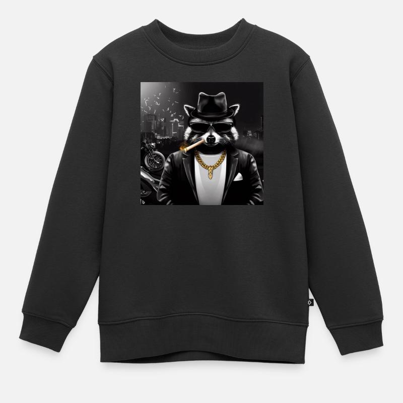 Gangster Raton laveur - Sweat Premium enfant bio - noir
