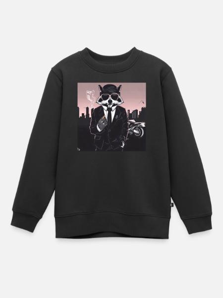 Gangster Raton laveur - Sweat Premium enfant bio - noir