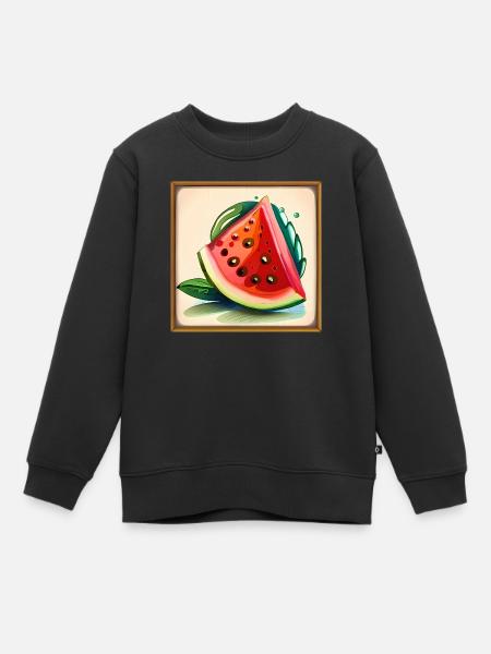 Fresh Melon Watermelon Wassermelone - Kinder Premium Organic Sweatshirt - Schwarz