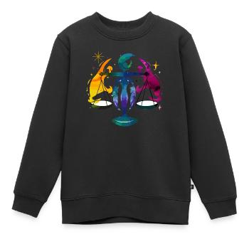 La balance astro - Sweat Premium enfant bio - noir - Devant - AI Model Kid Female (0cm)