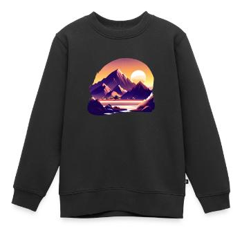 mountain hikers mountains mountain hiking hiking hiking - Kids Premium Organic Sweatshirt - black - Front - AI Model Kid Female (0cm)