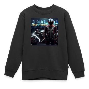 Art numérique de moto - Sweat Premium enfant bio - noir - Devant - AI Model Kid Female (0cm)