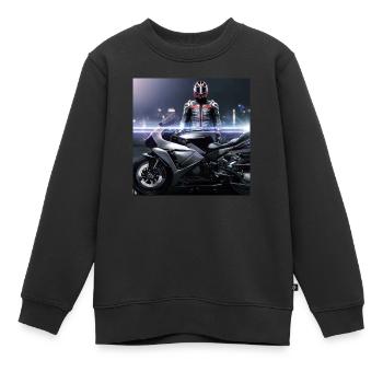 Art numérique de moto - Sweat Premium enfant bio - noir - Devant - AI Model Kid Female (0cm)