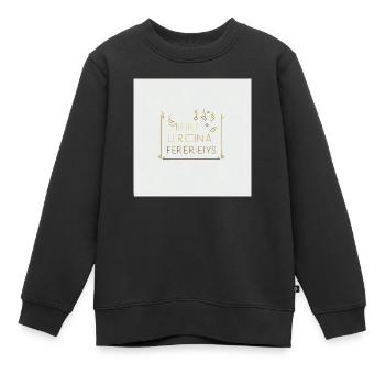 klare lienien - Kinder Premium Organic Sweatshirt - Schwarz - Vorne - AI Model Kid Female (0cm)