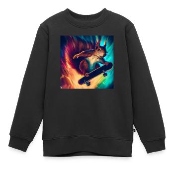 Vue passionnante - Sweat Premium enfant bio - noir - Devant - AI Model Kid Female (0cm)