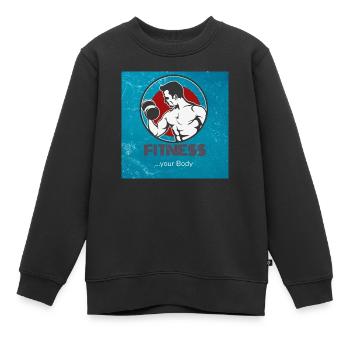 Fitness your body - Kinder Premium Organic Sweatshirt - Schwarz - Vorne - AI Model Kid Female (0cm)