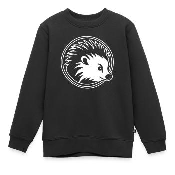 Igel Wald Stachelig Tier - Kinder Premium Organic Sweatshirt - Schwarz - Vorne - AI Model Kid Female (0cm)