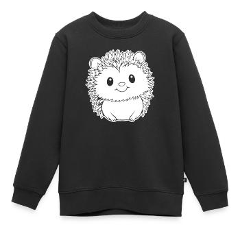 Igel Wald Stachelig Tier - Kinder Premium Organic Sweatshirt - Schwarz - Vorne - AI Model Kid Female (0cm)